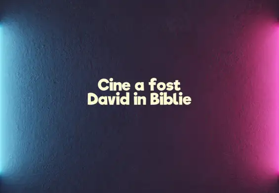 cine a fost david in biblie